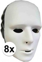 8x Witte grimeermaskers om zelf te versieren - Verkleedmaskers