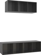vidaXL-2-delige-Tv-meubelset-spaanplaat-hoogglans-grijs