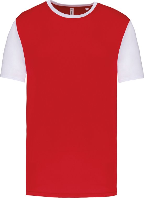 Tweekleurig herenshirt jersey met korte mouwen 'Proact' Red/White - M