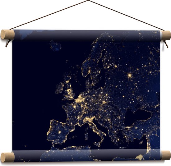 Textielposter - Kaart van Europa - 40x30 cm Foto op Textiel