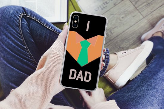 Coque iPhone Xs Max - Vaderdag - Citation - I Love Dad - Siliconen - Noël - Cadeaux - Chaussures Cadeaux
