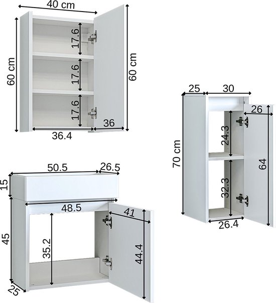 VBChome wastafel, 39 x 30 cm, keramiek, wit, rechthoekig, met kraangat, kleine wastafel, handwastafel, opzetwastafel, waskom, gastentoilet