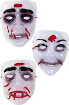 Masker zombie transparant per 3 stuks