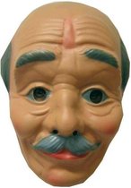 Masque en plastique grand-père tête chauve et moustache