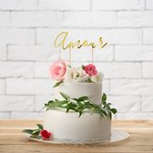 Partydeco - Cake Topper Amour (goud)