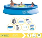 Intex Easy Set Zwembad - Opblaaszwembad - 366x76 cm - Inclusief Afdekzeil, Zwembadpomp, Filter, Grondzeil, Onderhoudsset, Zoutsysteem en Zout