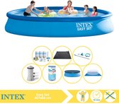 Intex Easy Set Zwembad - Opblaaszwembad - 457x84 cm - Inclusief Afdekzeil, Onderhoudspakket, Filter, Grondzeil, Onderhoudsset en Solar Mat