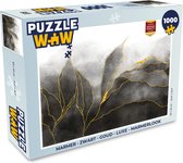 Puzzel Marmer - Zwart - Goud - Luxe - Marmerlook - Legpuzzel - Puzzel 1000 stukjes volwassenen
