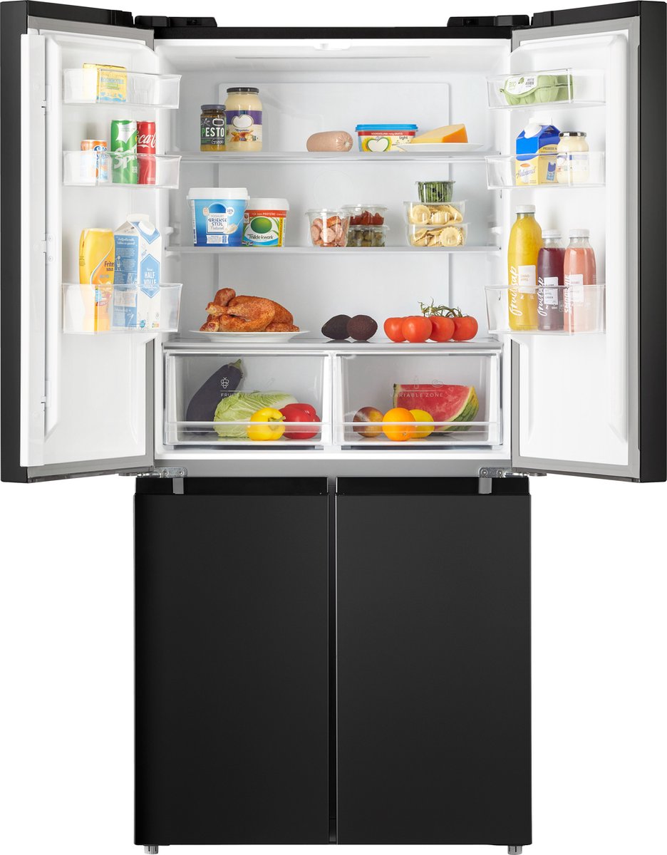 Inventum SKV4178B No Frost energiezuinige Amerikaanse koelkast - 474 liter - Digitaal display - Stil: 37 dB - Supervriezen - Superkoelen - Vershoudlade - 4 deuren - Zwart — afbeelding 6