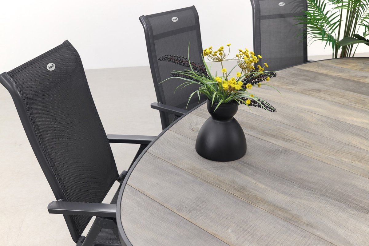 Hartman Milaan/Silva wood-look 240x115 cm oval garden dining set - 7-piece