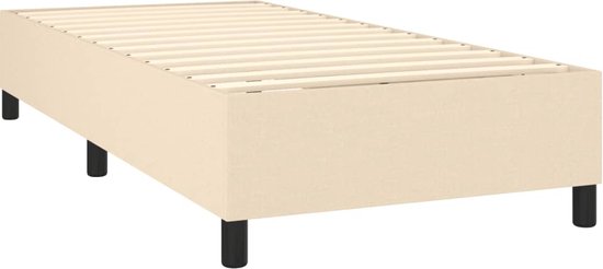 vidaXL - Bedframe - stof - crèmekleurig - 100x200 - cm