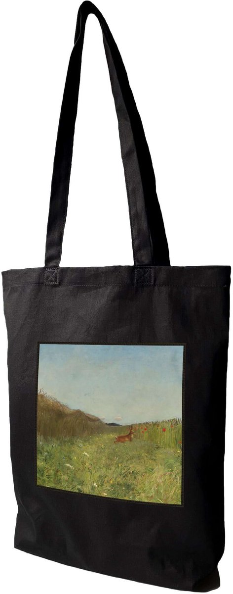 Shopper Tas met Józef Chełmoński Zomer Zicht Print - Katoen