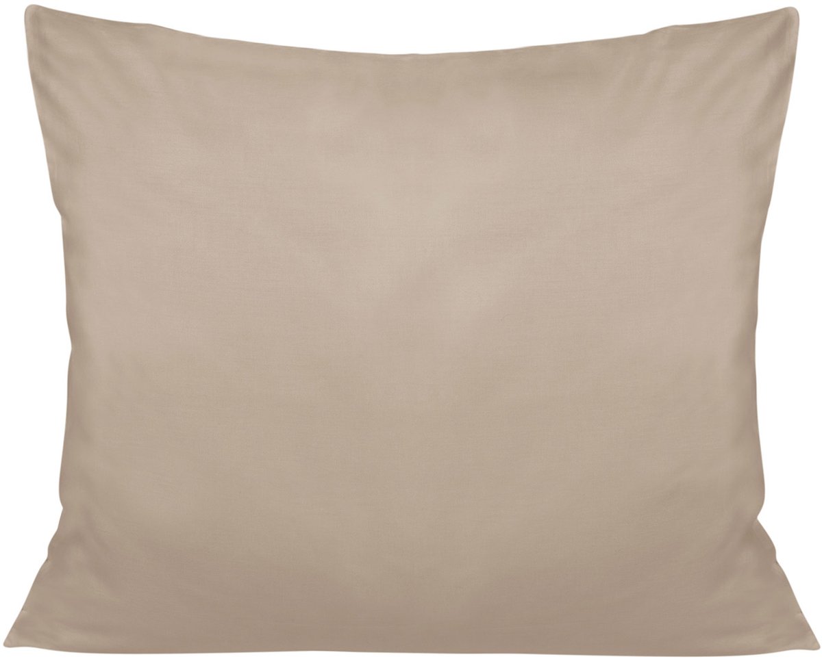 Katoenen satijnen kussensloop 50x70 cm - Donker Beige