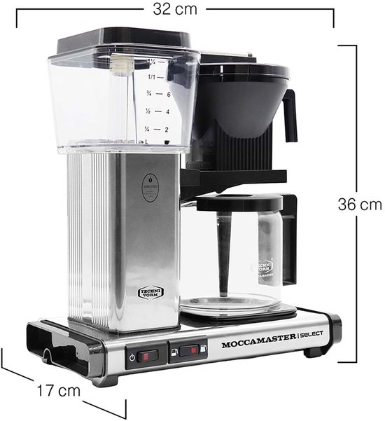 Moccamaster KBG Select - Filterkoffiezetapparaat - Polished Silver - 5 jaar garantie