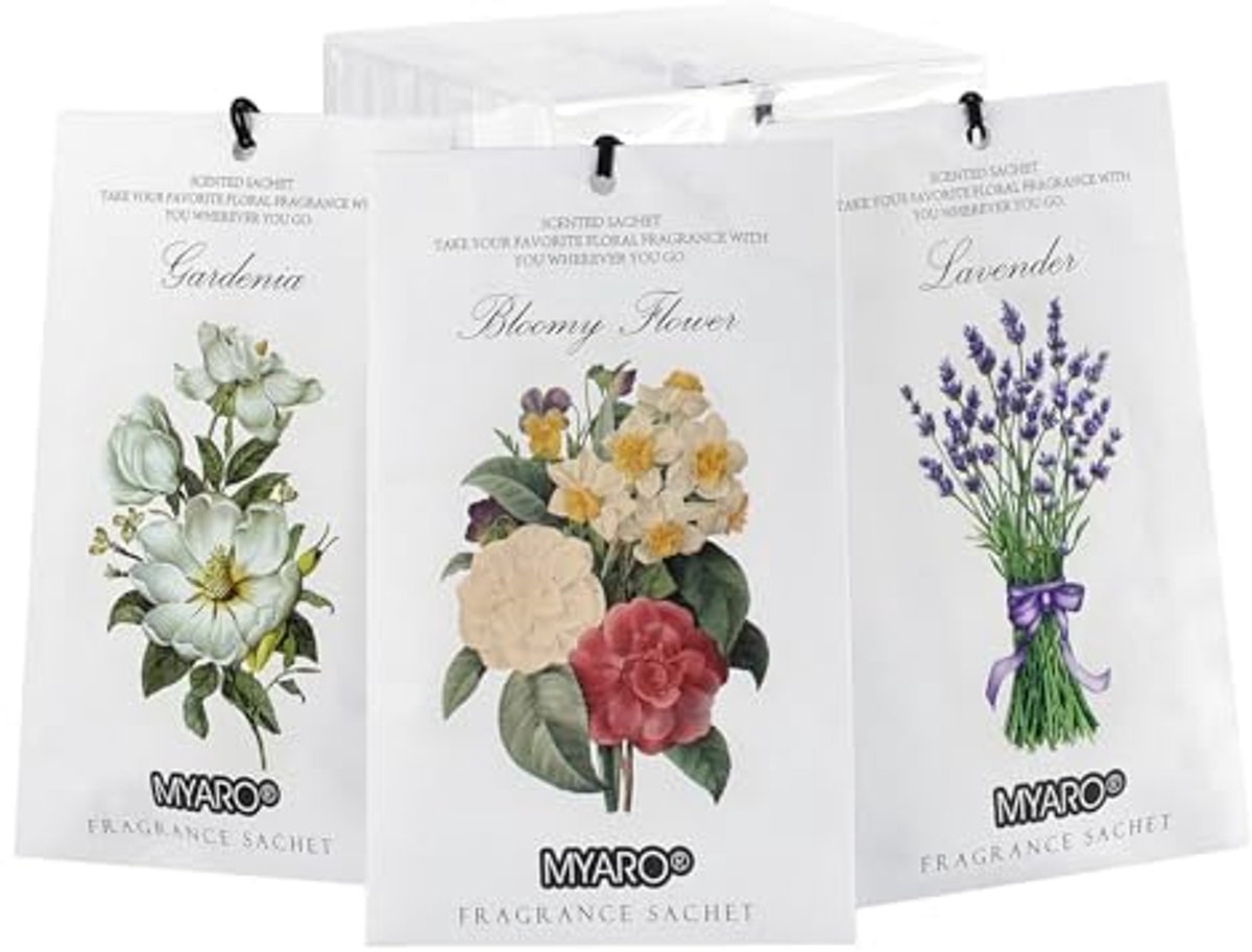 Geurzakjes voor Laden en Kasten - Lavendel, Gardenia, Jasmijn - 12 Pack