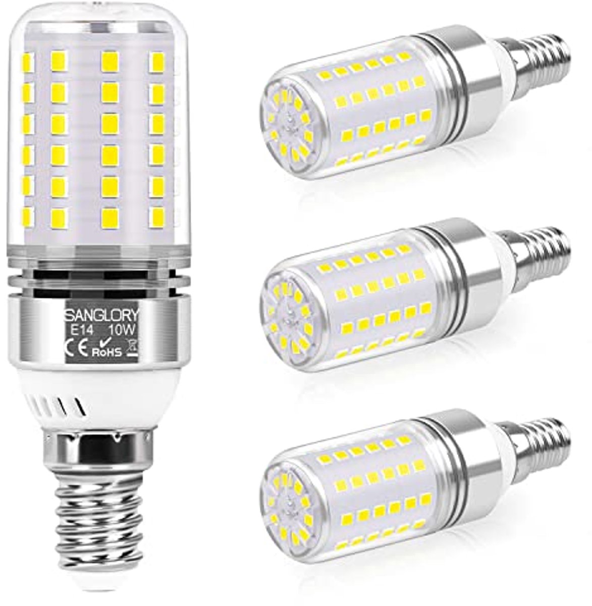 10W E14 LED Lamp Daglicht Wit - Vervangt 90W Gloeilamp, 1050 Lumen - Pack van 4