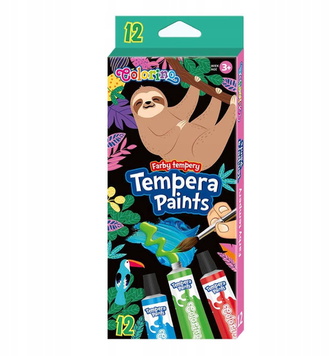 Colorino Tempera Verf Set - 12 Kleuren, 12ml Tuben, Levendig & Dekkend