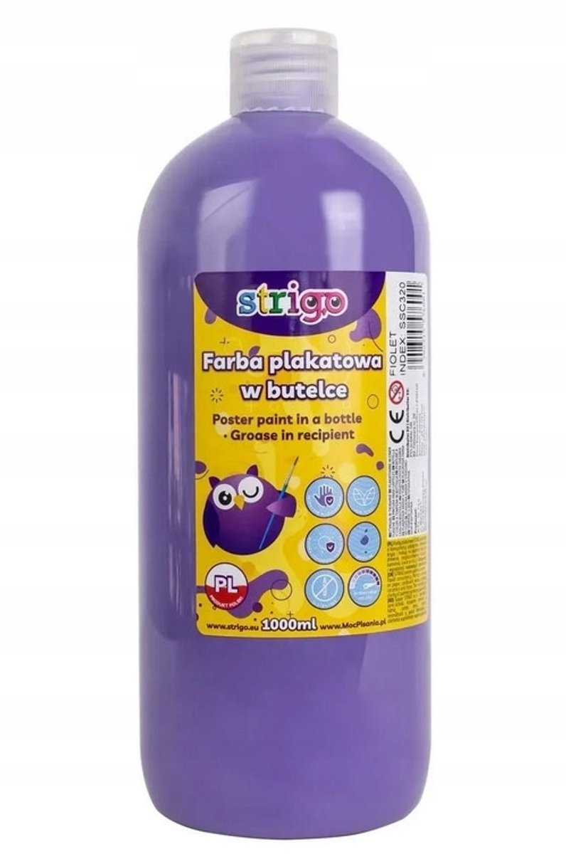 Strigo Plakkaatverf 1000 ml - Levendig Paars