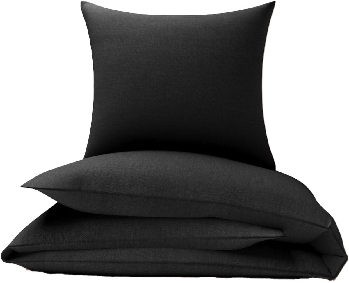 Image of 100% Katoenen Dekbedovertrek Set 120x160cm - Antraciet