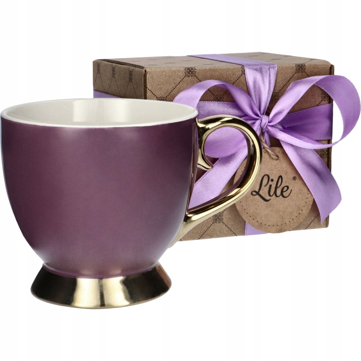 Luxe porseleinen mok 395 ml met gouden accent - perfect cadeau