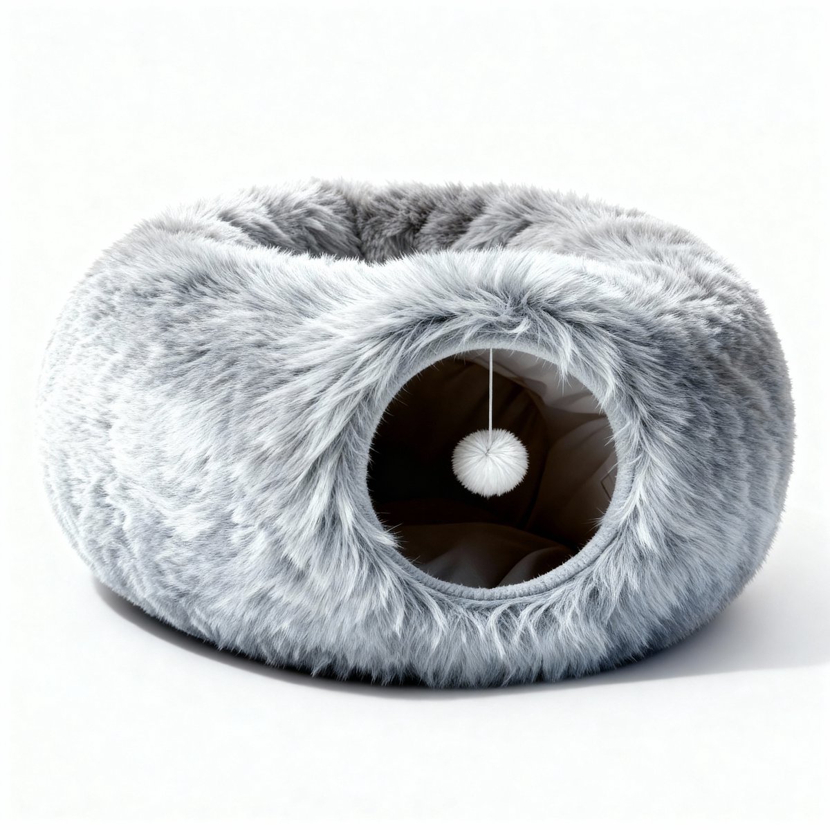 Animal Oasis Kattentunnel - Pluche Speeltunnel - Kattenbed & Speeltunnel - Kruiptunnel - Kattenhol - Ø80 - Grijs