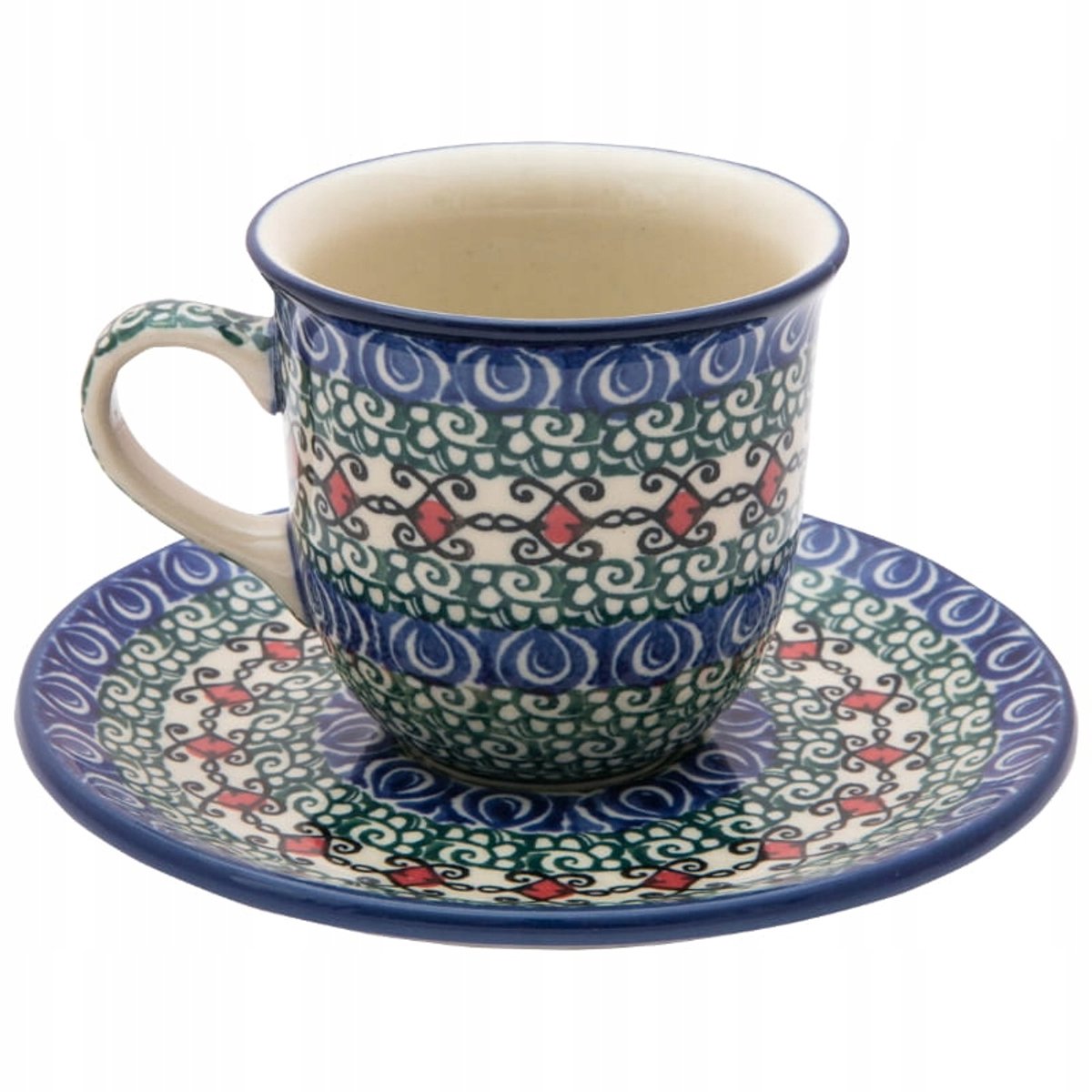 Bolesławiec Handgemaakte Kop & Schotel 180ml - Uniek Decor