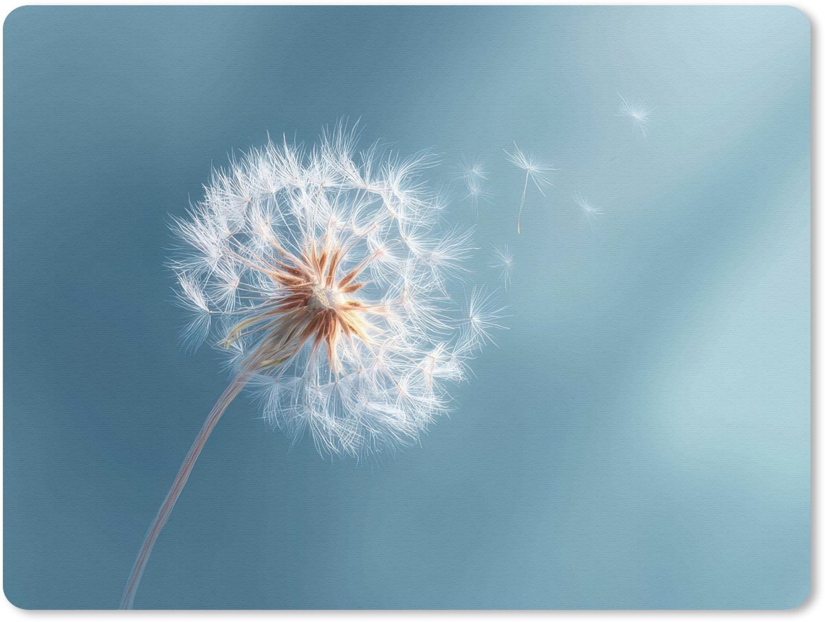 Muismat 23x19 cm - Mousepad Paardenbloem - Wind - Blauw - Muismatten