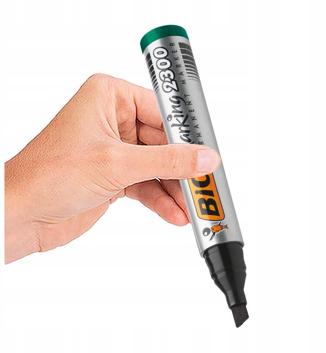 BIC Groene Watervaste Stift met Vlakke Punt - Permanent