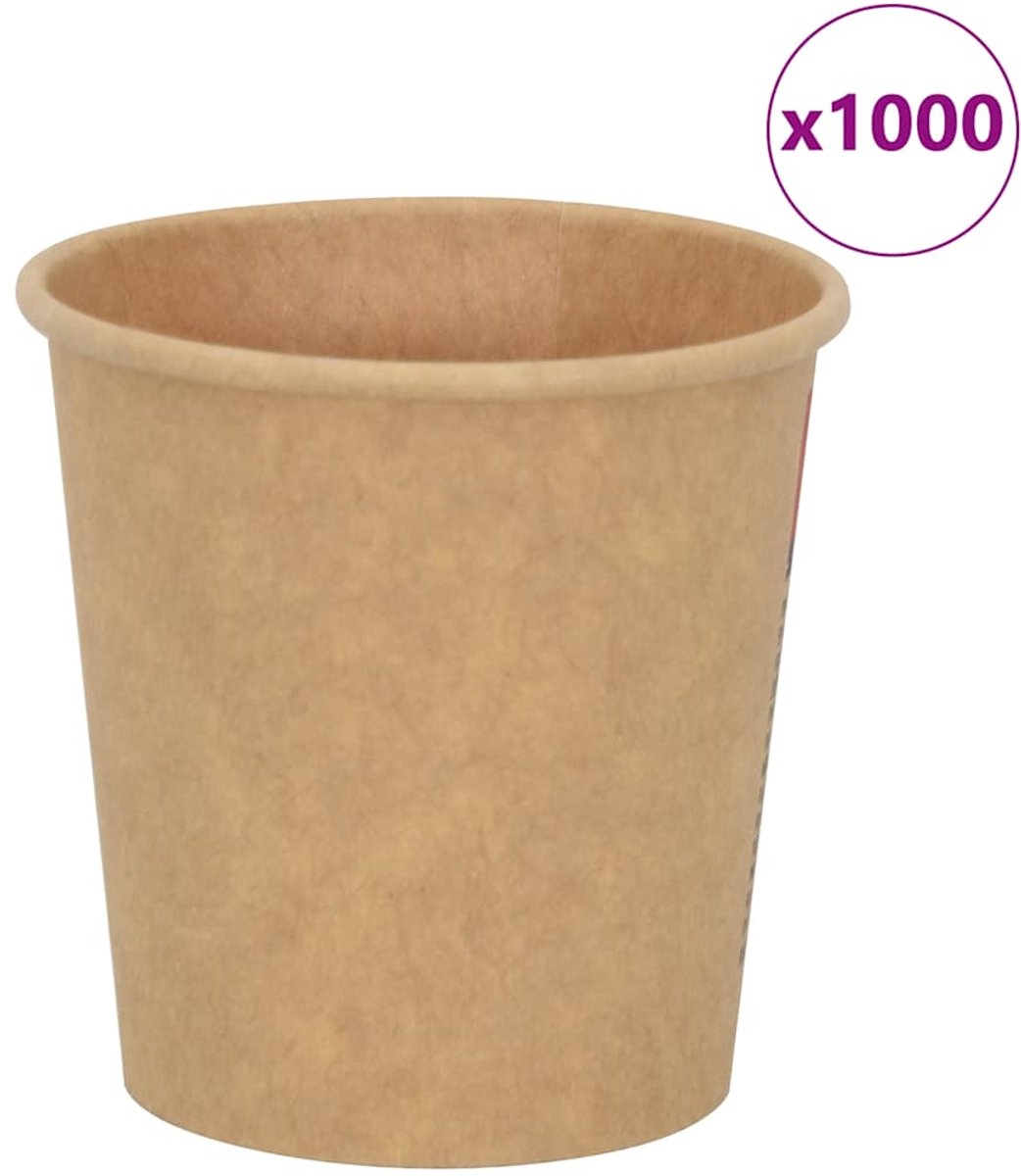 vidaXL - Papieren - koffiekopjes - 1000 - st - 4oz - 100 - ml - bruin