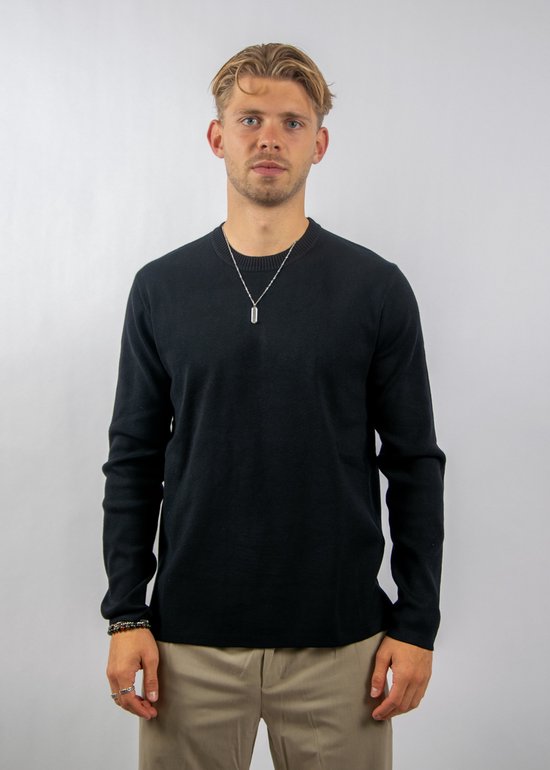Pull en pied de poule noir Homme | The Kooples