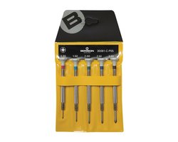 BERGEON schroevendraaierset – 5-delig – roestvrij staal – ergonomisch – SWISS MADE