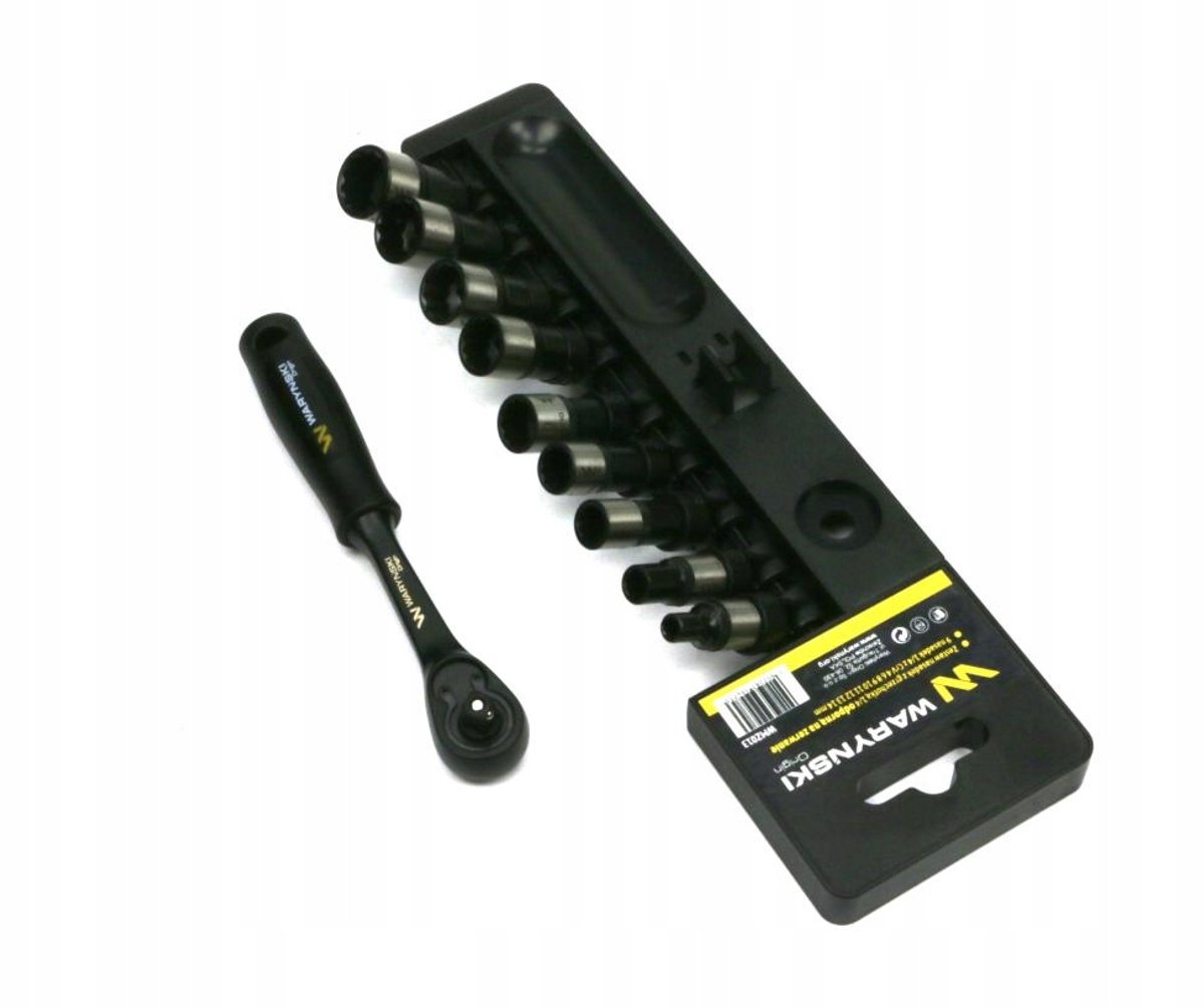 10-delige DOPPENSET 1/4" met Ratel - Waryński