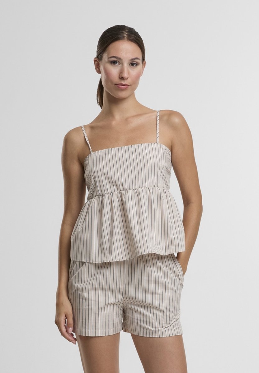 Urban Classics Striped Cotton Cami Mouwloze top XL Grijs