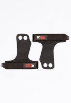Gorilla Wear 2-Hole Leren Lifting Grips - Zwart - S
