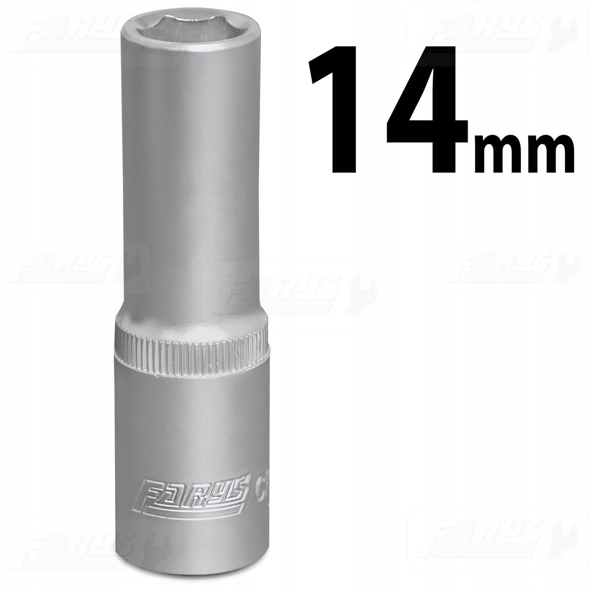 Farys 14 mm 1/2" lange zeskantdop, CrV-staal