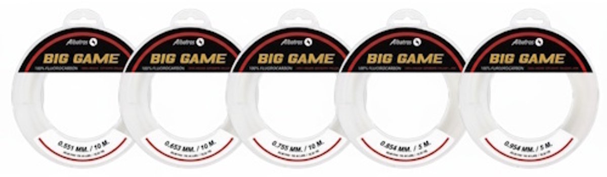 Albatros Big Game Fluorocarbon - extreem sterke en onzichtbare fluorocarbon lijn voor zware visserij 0,75MM / 10M