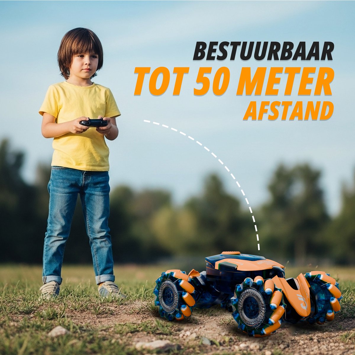Revvix Bestuurbare Auto - RC Auto - Afstandsbestuurbare auto - Radiografisch bestuurbare auto - Race auto afstandbestuurbaar - Auto afstandsbediening - Stuntauto - Rook & Licht - 2 Accu's - Buiten - voor Jongens & Volwassenen - Offroad - Drift - Car — afbeelding 5