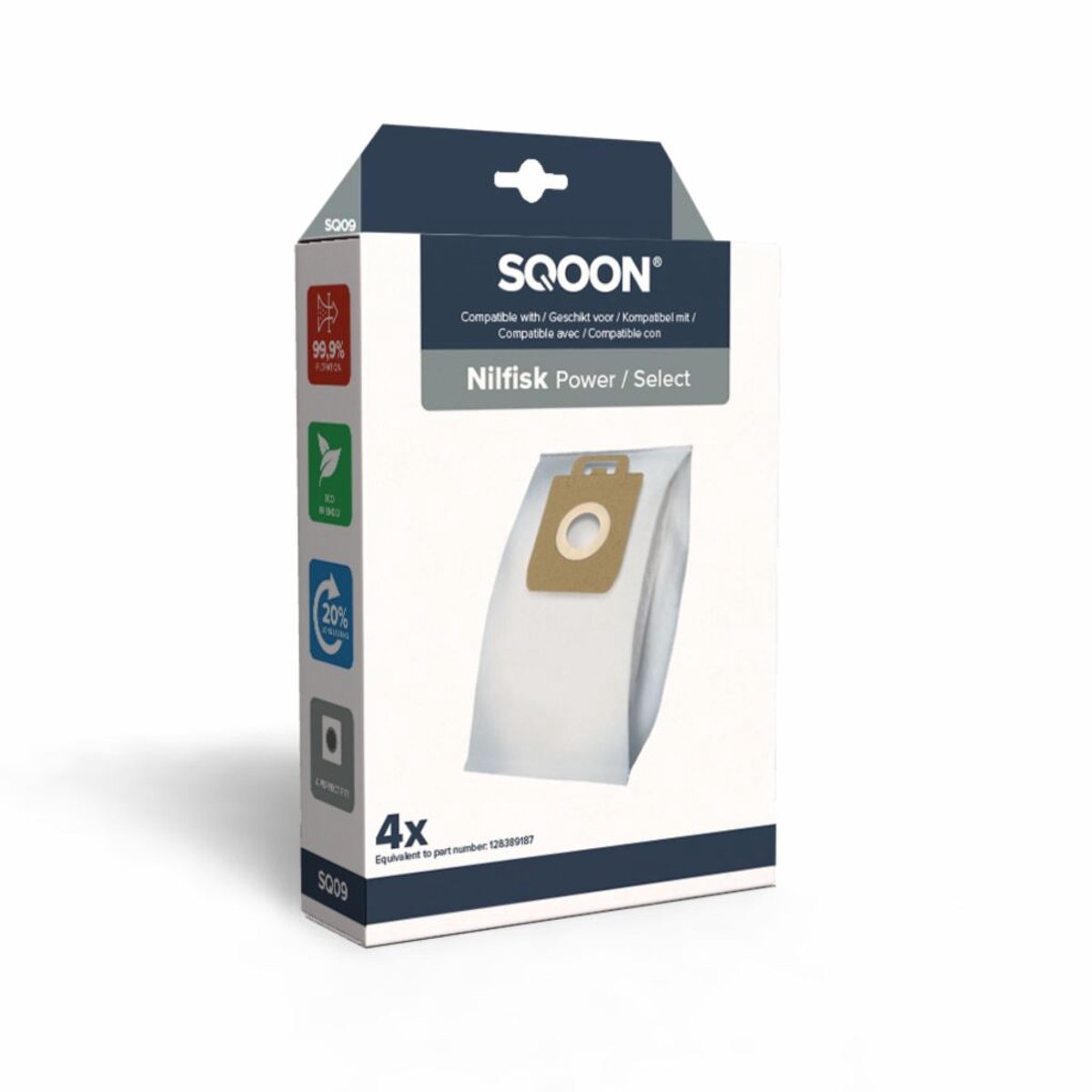 SQOON Stofzuigerzak Nilfisk Power / Select doos a 4 stuks