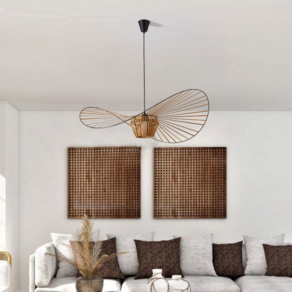 Hoedlamp - Goudbruin - 100 cm - Design Hanglamp - Moderne Plafondlamp Vertigo - Taveo