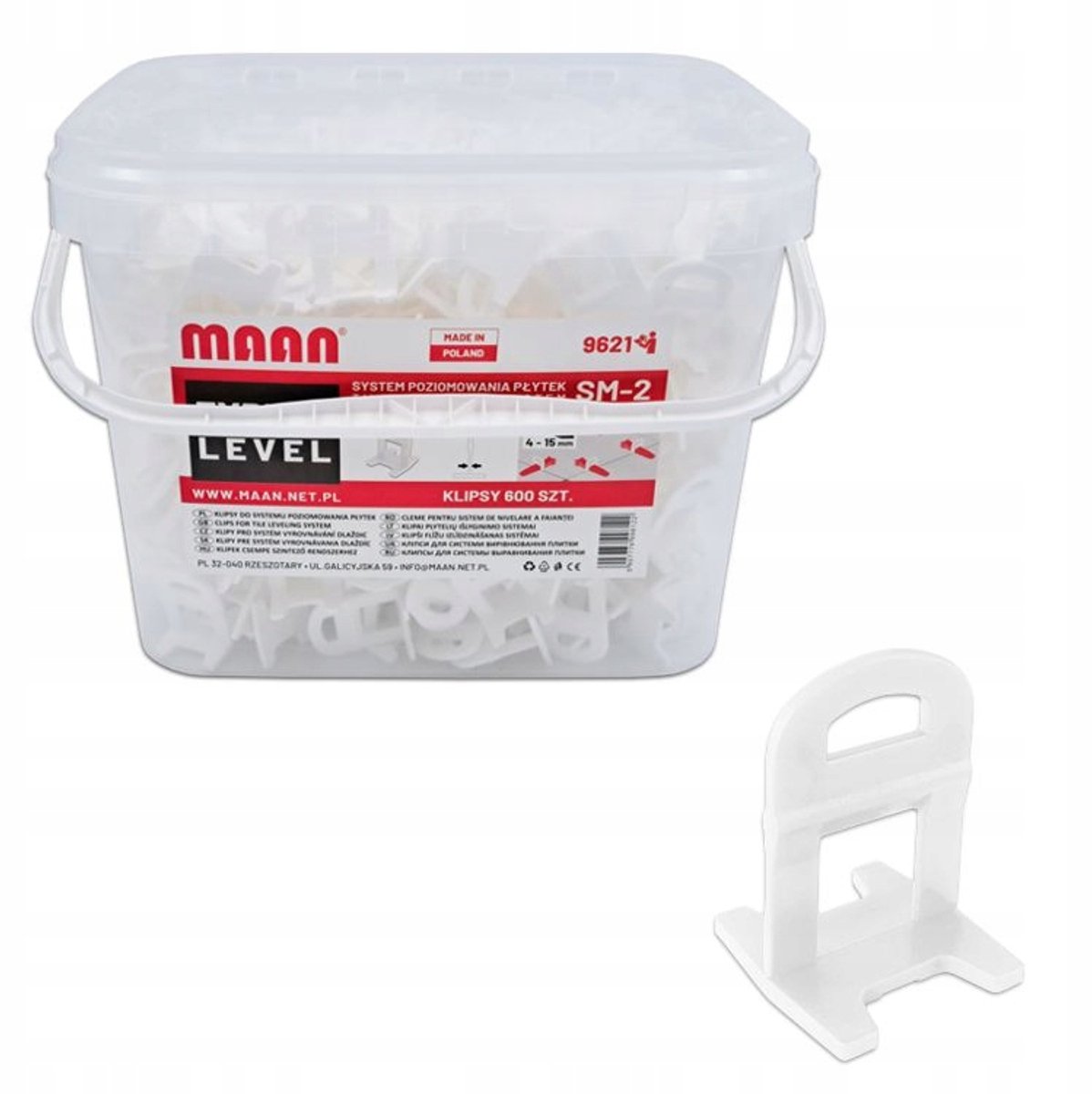 600x tegelnivelleringsclips 0,5 mm groef 4-15 mm dik