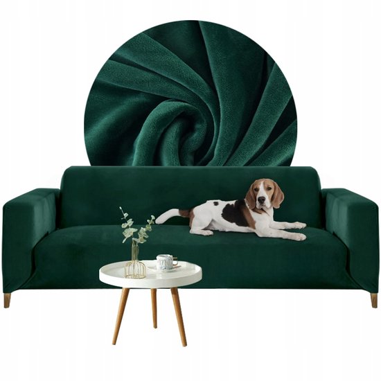 Groene Fluwelen Bankhoes 4-Persoons (235-300cm)