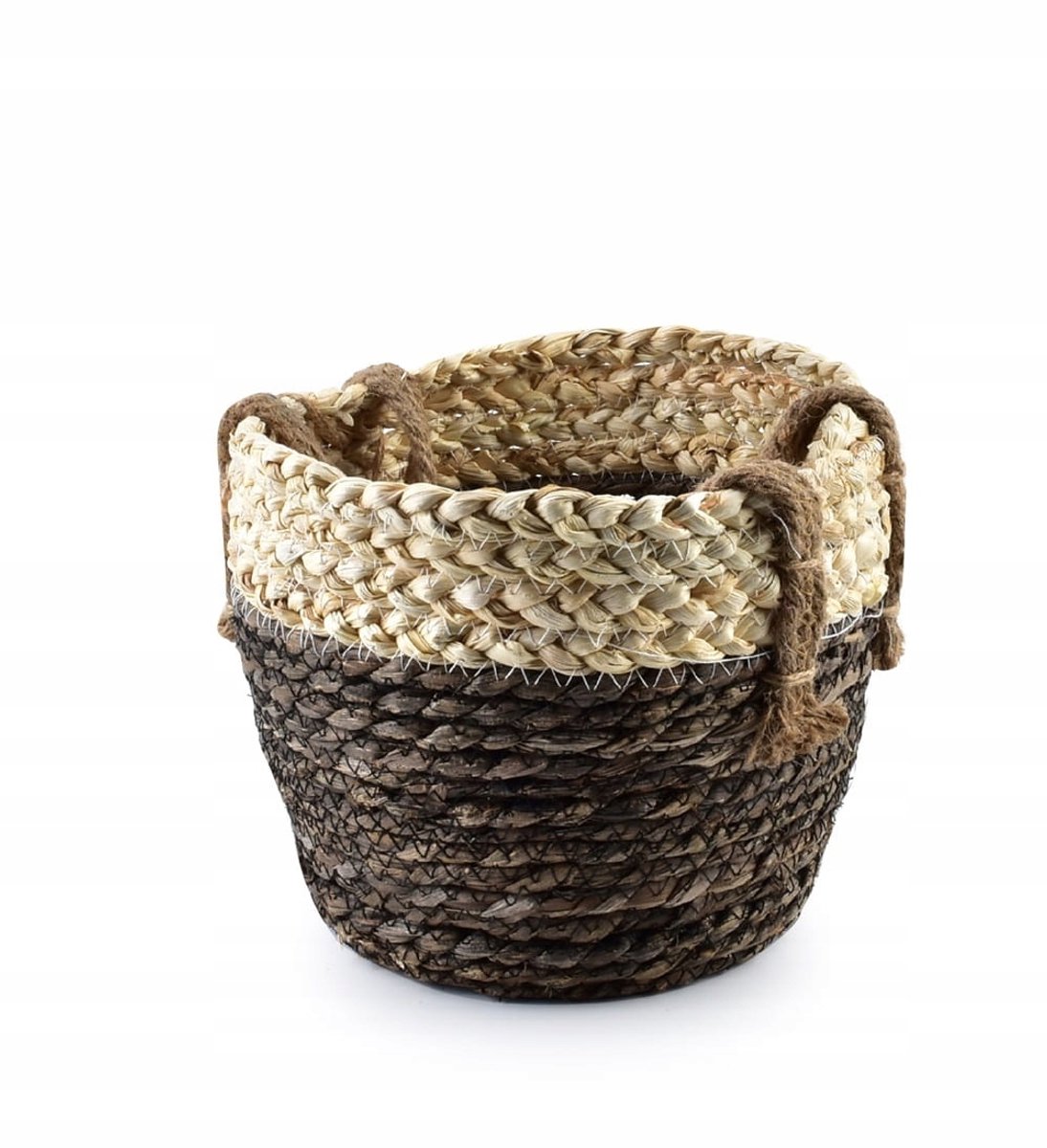Decoratieve mand gevlochten zeegras, maat M