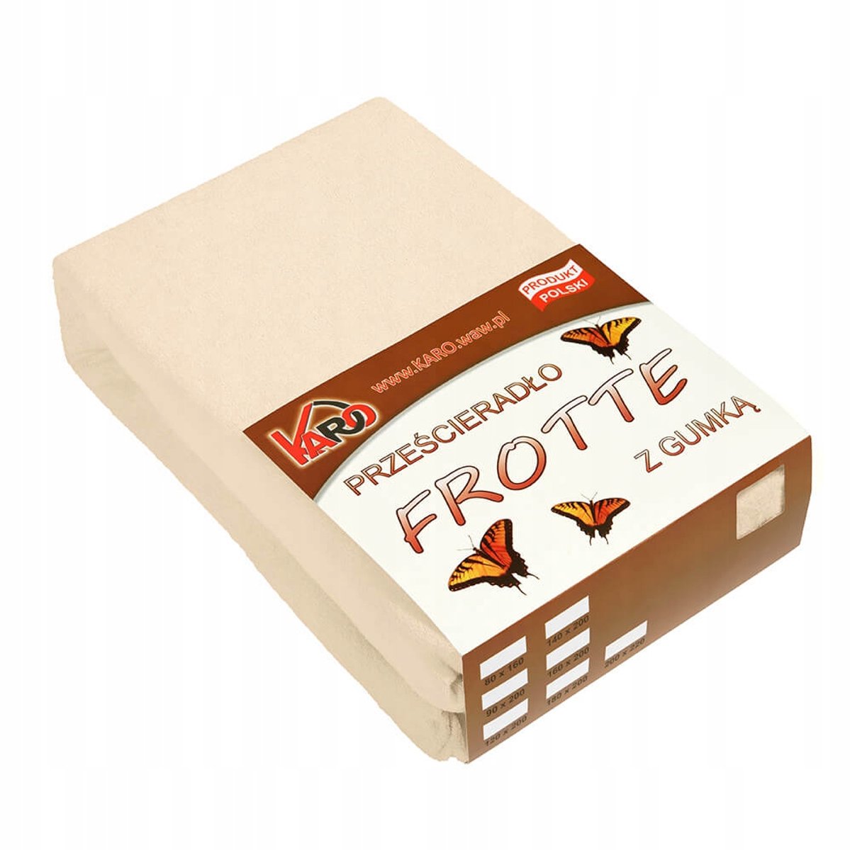 Fijne Frottier Laken met Elastiek 80x200cm - Beige