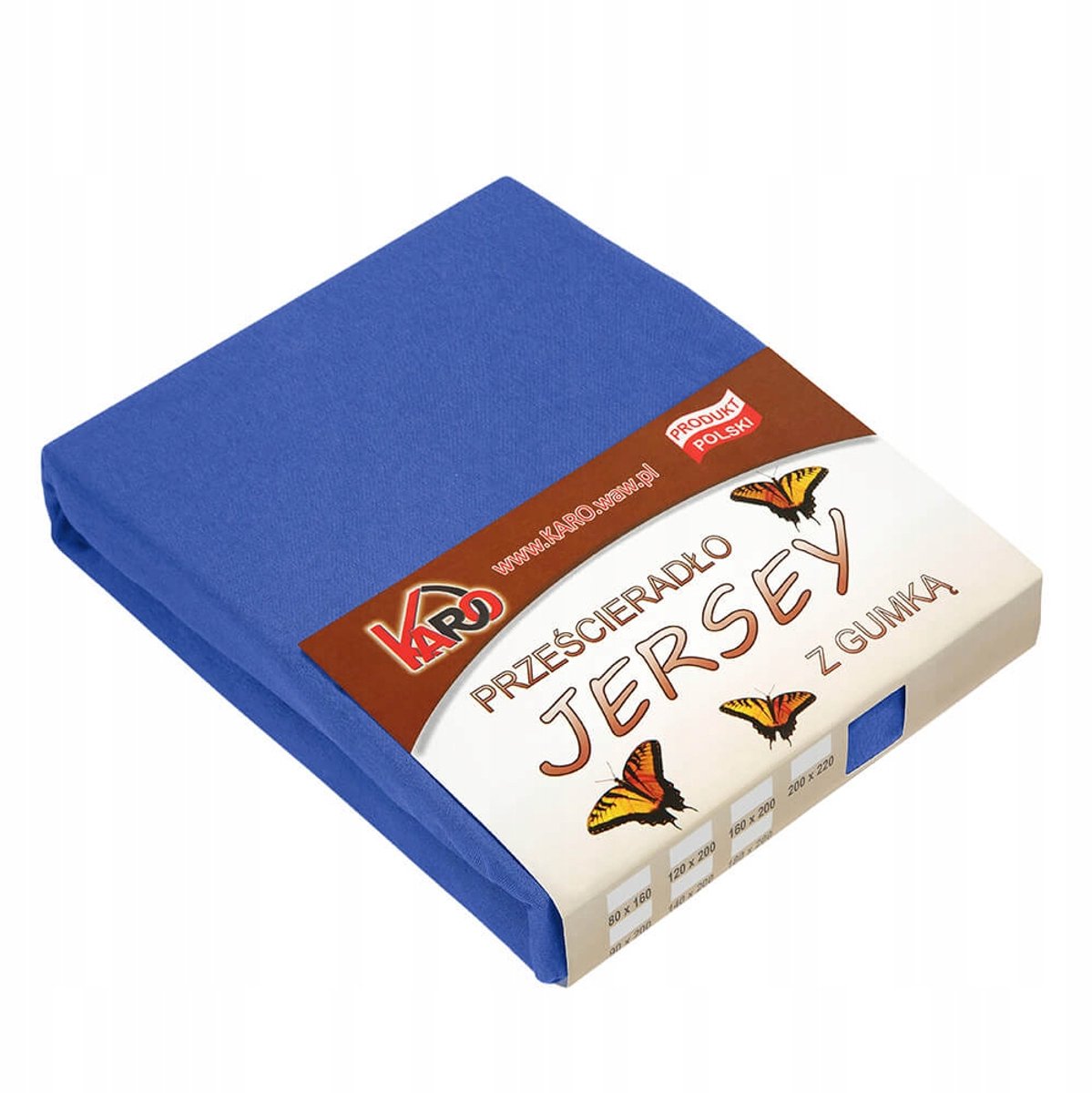 Jersey Hoeslaken met Elastiek 140x200cm Saffierblauw Karo