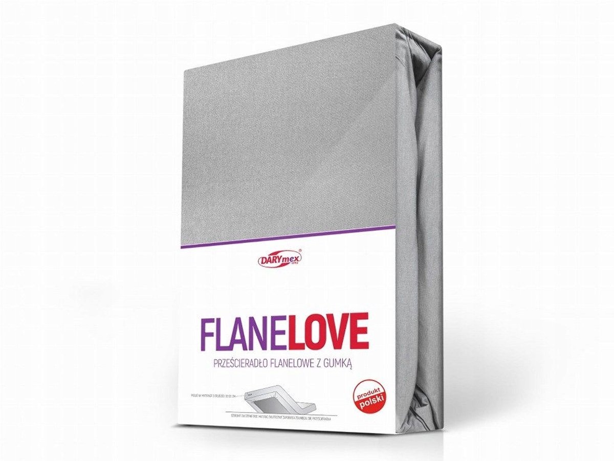 Warme Flanellen Lakens met Elastiek 90x200 - Grijs, Nederlands Product