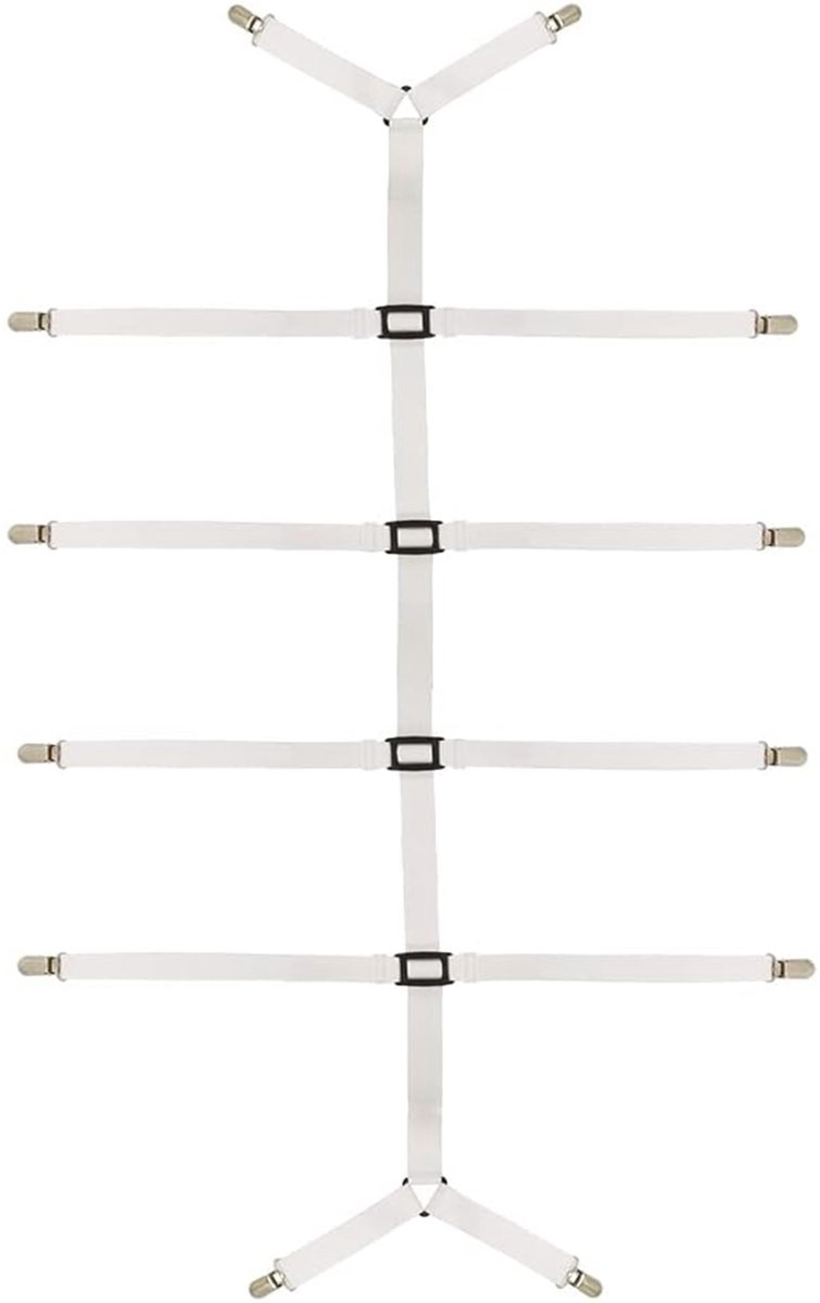 Verstelbare Bedlakenspanner met Metalen Clips - Ideaal voor Laken, Matras of Bank - Elastische Matrashouder
