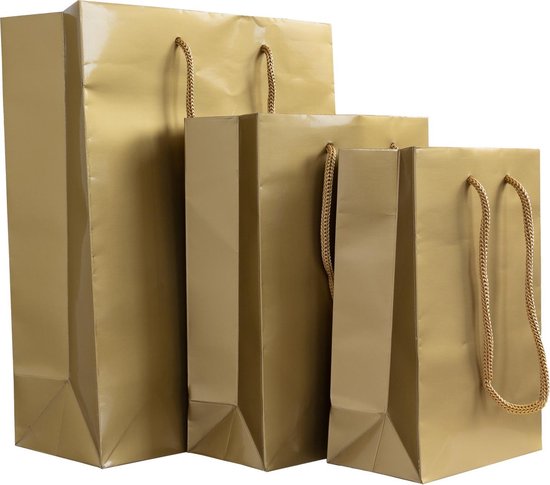 bescherming Dodelijk wiel 10x cadeautasjes Goud A4 10x luxe papieren tassen goud A4 | bol.com