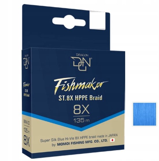 Dragon Fishmaker ST-8X Super Silk Visdraad Blauw 0,12 mm 135 m 10,95 kg — afbeelding 5