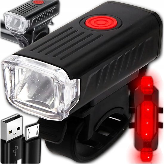 Fietsverlichting, oplaadbaar, USB, met 5 lichtmodi, fietslamp, waterdicht IP66, partner, verlichting voor nachtritten, fietsverlichting, geschikt voor het rijden