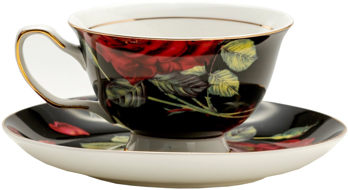 Porseleinen Kop & Schotel 200ml - Bloemendesign